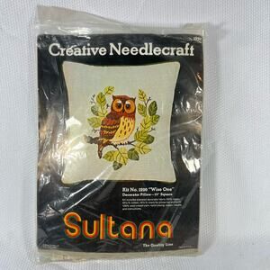 Creative needlecraft Sultana cruel wise one owl decorator pillow 13”